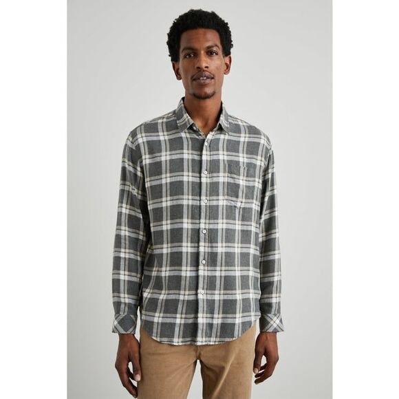 Rails Lennox Shirt in Charcoal Ghurka Melange Size Medium - Picture 1 of 9